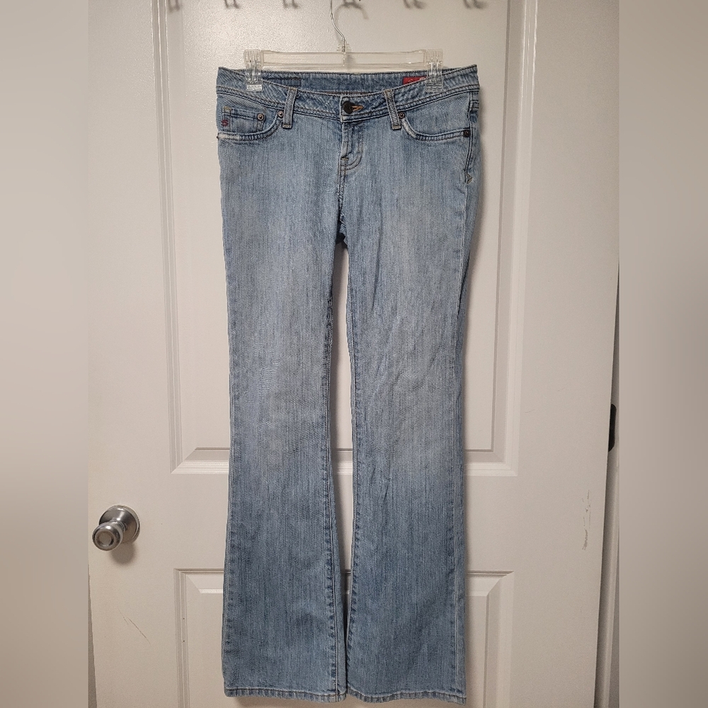 Seven 7 Women's Light Blue Jeans, Size 28, Low Rise, Flare